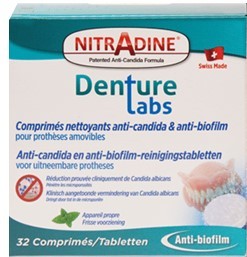 Nitradine Denture (Seniors), Vorratspackung mit 32 Tabletten. Abgabepreis an Endkunden:
