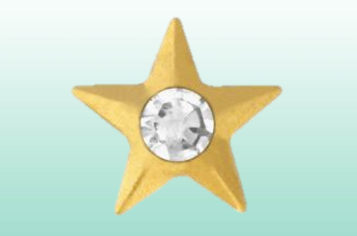 Stern mit Diamant gold 22kt/0.01ct
