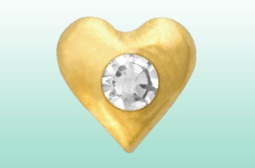 Herz mit Diamant gold 22kt/0.01ct
